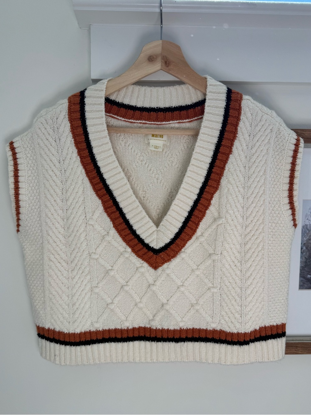 Maeve Willa Cropped Cable-Knit Sweater Vest | Anthropologie